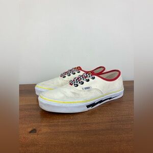 Vans Unisex Men’s Size 5.5 Women’s Size 7 Cream And Red Color Pre Owned Shoes